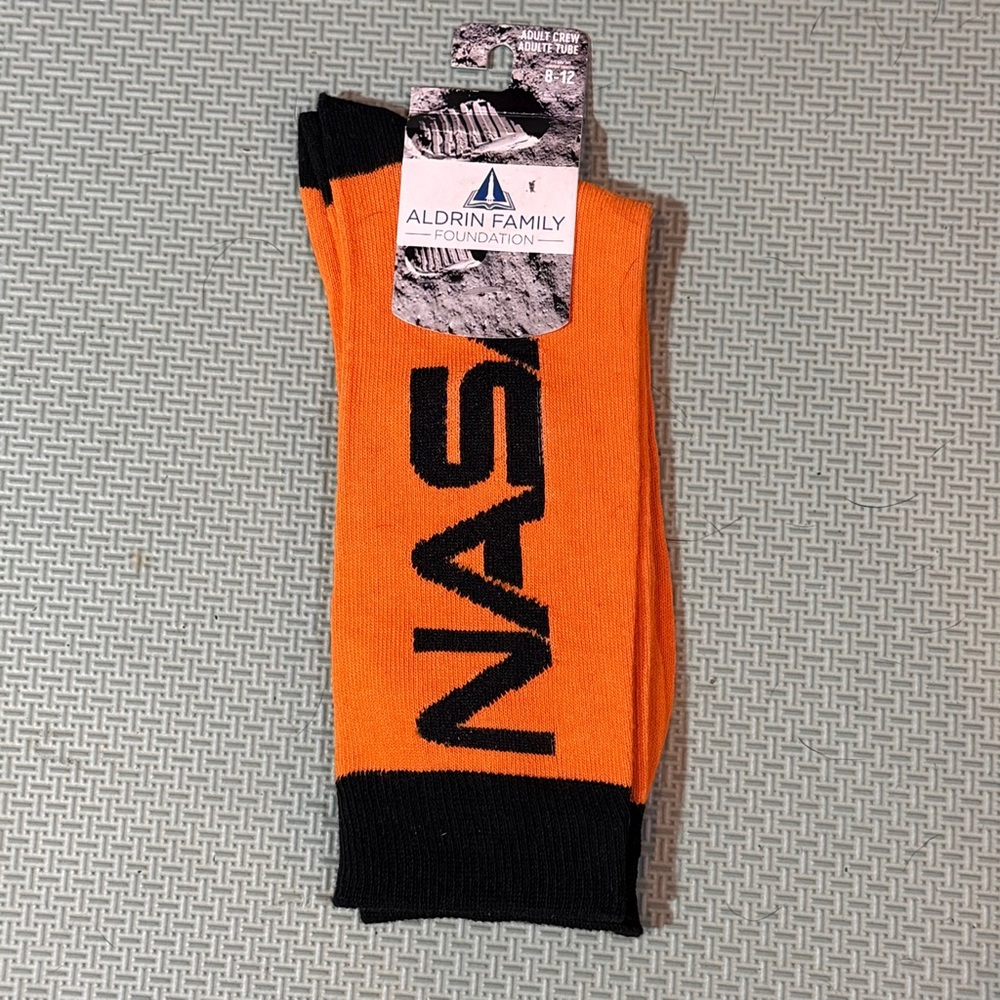 NASA Socks Orange and Black